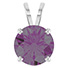 3 Carat Lab-Grown Alexandrite Solitaire Pendant in 14K White Gold