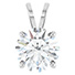 14K White Gold 3 1/2 Carat Lab-Grown Diamond Solitaire Pendant