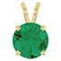 14K Gold 3 Carat Lab-Grown Emerald Solitaire Pendant
