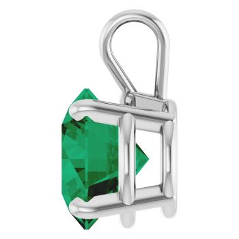 3 Carat Lab-Grown Emerald Solitaire Pendant in 14K White Gold 3