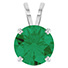 3 Carat Lab-Grown Emerald Solitaire Pendant in 14K White Gold