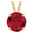 14K Gold 3 Carat Lab-Grown Ruby Solitaire Pendant