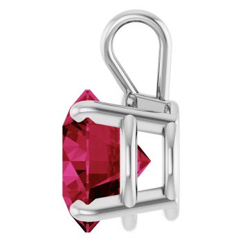 3 Carat Lab-Grown Ruby Solitaire Pendant in 14K White Gold 3