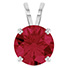Platinum 3 Carat Lab-Grown Ruby Solitaire Pendant