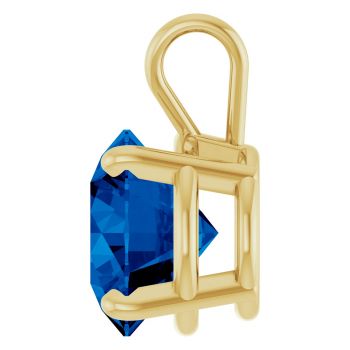3 Carat Lab-Grown Sapphire Solitaire Pendant in 14K Gold 3