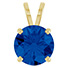 3 Carat Lab-Grown Sapphire Solitaire Pendant in 14K Gold