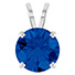 3 Carat Lab-Grown Sapphire Solitaire Pendant in Platinum