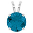 3 Carat London Blue Topaz Solitaire Pendant in 14K White Gold