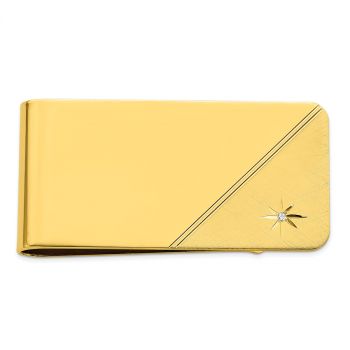 Gold Plated Star Cut Diamond Money Clip 2