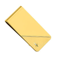 Gold Plated Star Cut Diamond Money Clip