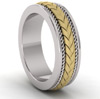 braided wedding band ring two tone gold