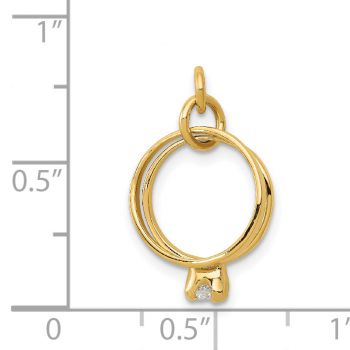 Engagement Ring & Wedding Band Charm Pendant in 14K Gold 3