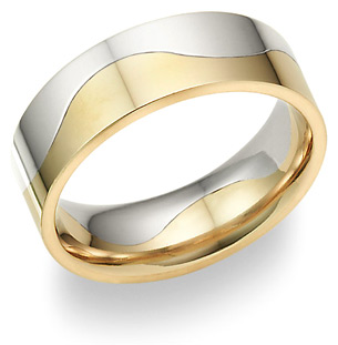 two tone gold wedding band
