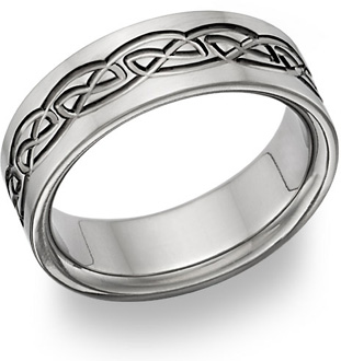 titanium celtic wedding band ring
