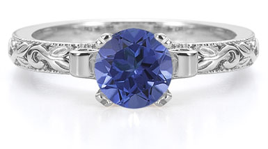 sapphire engagement ring white gold