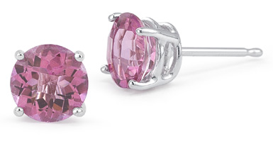 pink sapphire stud earrings white gold
