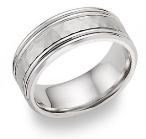 Platinum Hammered Wedding Bands: Strong & Precious Love