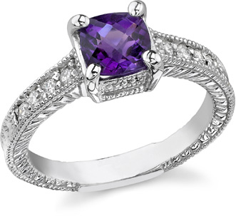 amethyst and diamond ring white gold