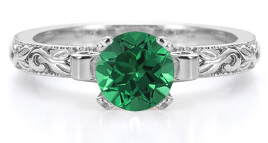 emerald engagement ring white gold