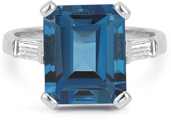 london blue topaz and diamond ring