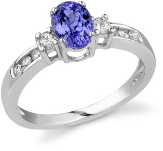 tanzanite and diamond engagement ring