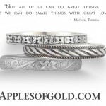 Petite White Gold Wedding Bands with Big Vintage Style