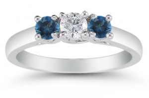 London Blue Topaz and Diamond Ring