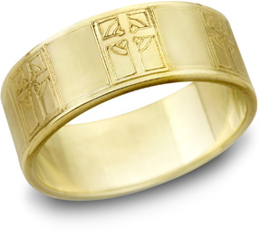 Celtic Cross Yellow Gold Ring