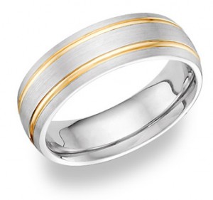 Two tone gold wedding ring