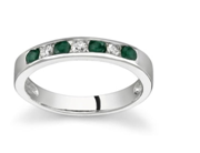 Gift them a Simple Emerald and Diamond Stackable Channel Ring