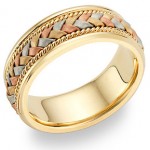 Tri-colored Wedding Bands: Three-Stranded Cords