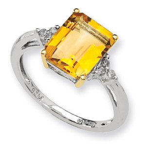 emerald-cut-citrine-and-diamond-silver-ring