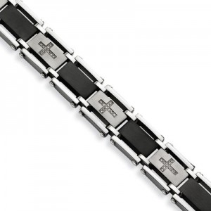 diamond-black-stainless-steel-mens-cross-bracelet-QGBR-SRB339C