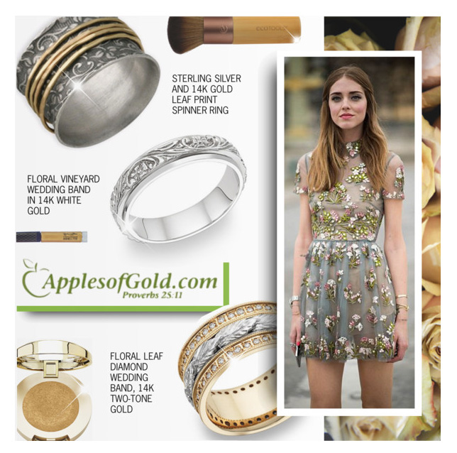 Apples of Gold Jewelry floral wedding bands