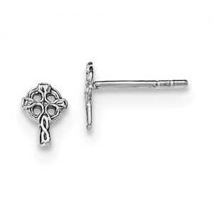 celtic-cross-stud-earrings-silver