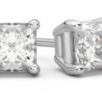 White Gold Princess Cut Diamond Stud Earrings: Fit for A Sovereign