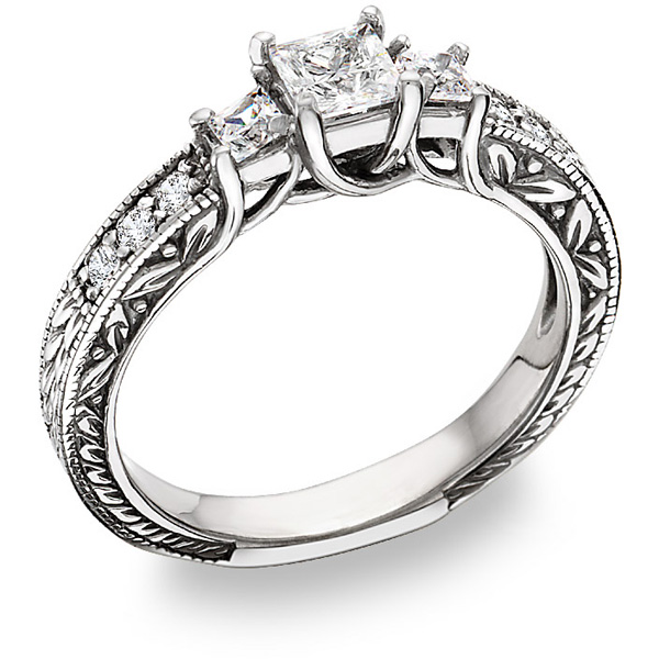 White Gold Princess Cut Diamond Engagement Rings