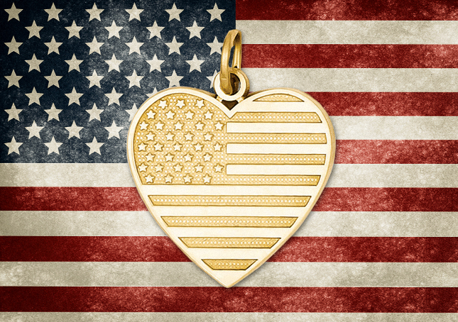 American Heart Flag Pendant