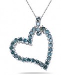 Blue Diamond Heart Pendant Collection