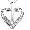 Diamond Heart and Cross Pendant
