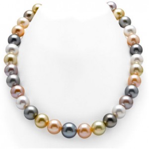 Freshwater and south sea pearl multicolor necklace