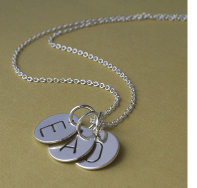 Personalized Sterling Silver Letter Necklace from www.applesofgold.com