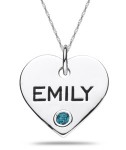 Sterling Silver Personalized Gemstone Heart Pendant Giveaway