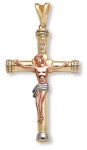 14k Tri-Color Gold Crucifix
