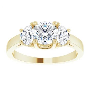 1 1/3 Carat Lab-Grown 3-Stone Diamond Engagement Ring in 14K Gold 3