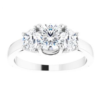 1 1/3 Carat Lab-Grown 3-Stone Diamond Engagement Ring in Platinum 3