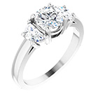 14K White Gold 1 1/3 Carat Lab-Grown 3-Stone Diamond Ring
