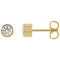 14K Gold 0.50 Carat Bezel Lab-Grown Diamond Stud Earrings