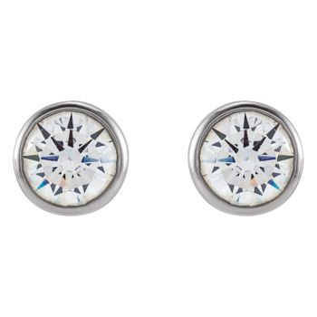 1/2 Carat Bezel Lab-Grown Diamond Stud Earrings in 14K White Gold 2