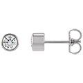 1/2 Carat Bezel Lab-Grown Diamond Stud Earrings in 14K White Gold